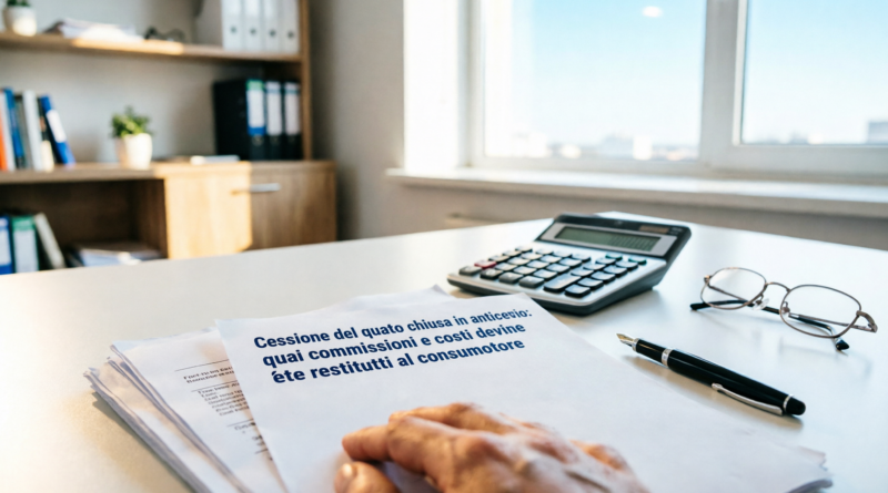 Cessione del quinto chiusa in anticipo: quali commissioni e costi devono essere restituiti al consumatore