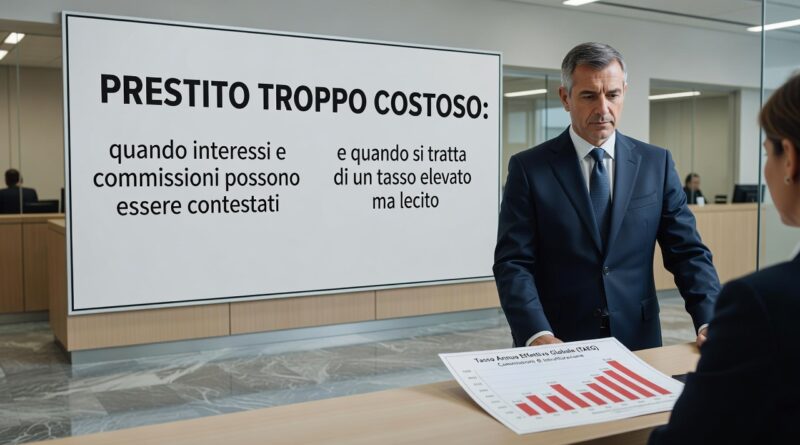 Prestito troppo costoso: quando interessi e commissioni possono essere contestati e quando si tratta di un tasso elevato ma lecito