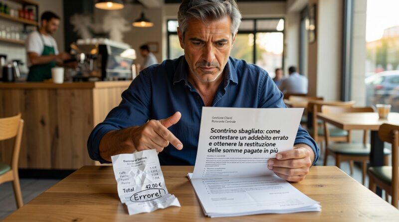 Scontrino sbagliato: come contestare un addebito errato e ottenere la restituzione delle somme pagate in più
