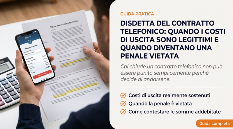 Disdetta del contratto telefonico: quando i costi di uscita sono legittimi e quando diventano una penale vietata