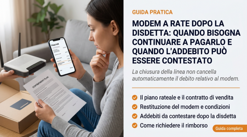 Modem a rate dopo la disdetta: quando bisogna continuare a pagarlo e quando l’addebito può essere contestato