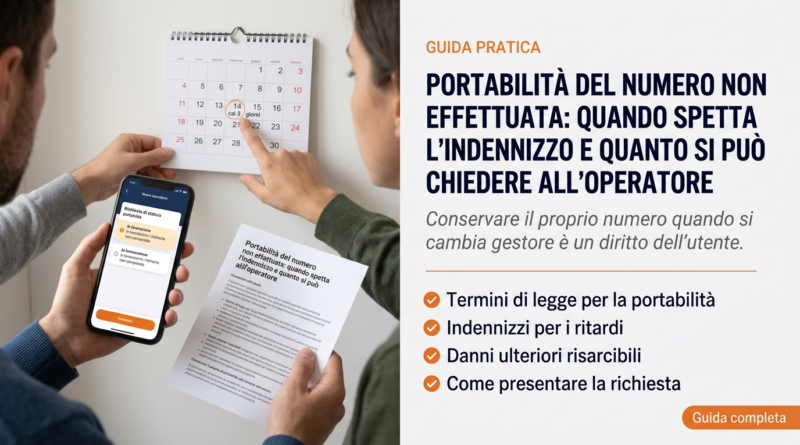 Portabilità del numero non effettuata: quando spetta l’indennizzo e quanto si può chiedere all’operatore
