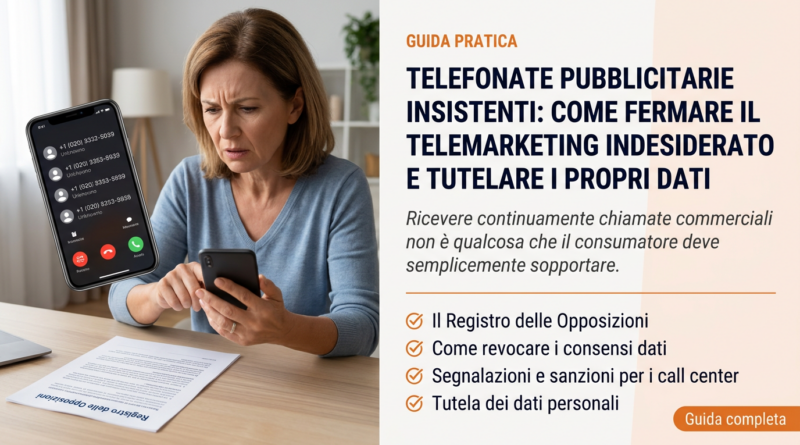 Telefonate pubblicitarie insistenti: come fermare il telemarketing indesiderato e tutelare i propri dati